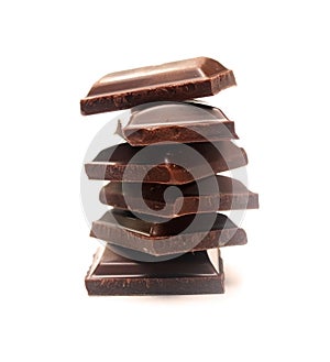 Stack Of Dark Chocolate Pieces