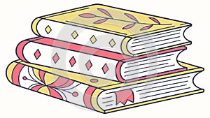 Stack of Decorative Books, Knowledge and Learning, vector design Generative AI