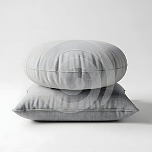 Stack of decorative pillows, isolated on white background