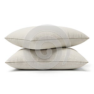 Stack of decorative pillows isolated on white background