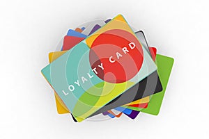 Stack of different loyalty reward cards