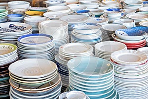 Stack dishes colorful