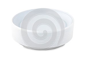 Stack of disposable plastic plates