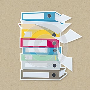 Stack of document folders icon isolated