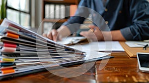 The stack of documents.AI generated image