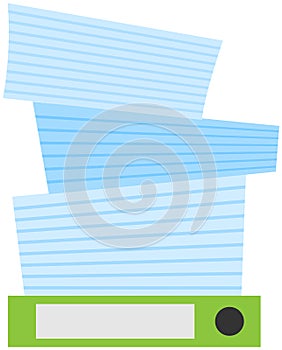 Stack of documents and assignments on folder. Paper sheets with tasks for doing paperwork
