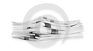 Stack of documents with black clips