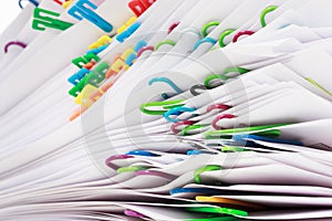 Stack of documents with clips
