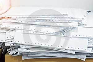 Stack documents on desk at office