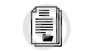 Stack of documents with a folder icon on a white background Keywords: documents, papers, files, folder, icon, symbol