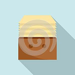 Stack documents icon, flat style