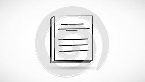 Stack of documents icon isolated on white background