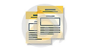 Stack of documents icon isolated on white background