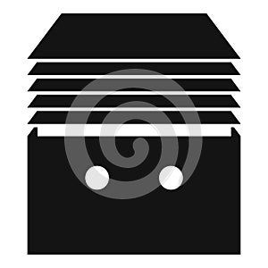 Stack documents icon, simple style