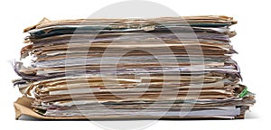 stack of documents papers isolated white