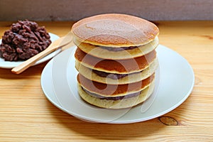 Stack of Dorayaki, Japanese Pancake Filled with Azuki Bean Paste