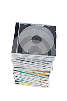 Stack of dvds and cds photo