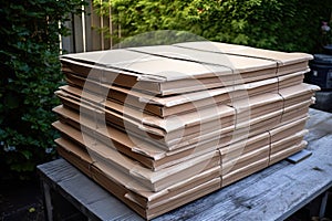 stack of eco-friendly boxes ready for shipment