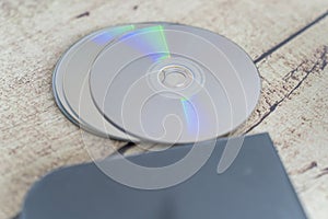 Stack of empty Blu ray disks with writter photo