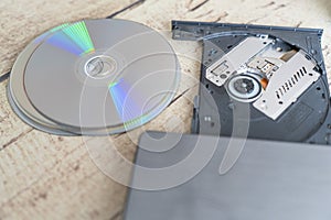 Stack of empty Blu ray disks with writter photo