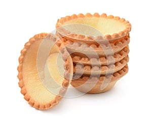 Stack of empty tart shells