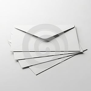 Stack of envelopes isolated on white background