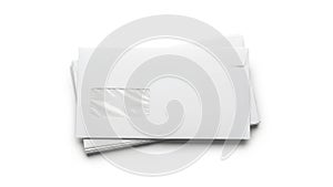 Stack of envelopes isolated on white background