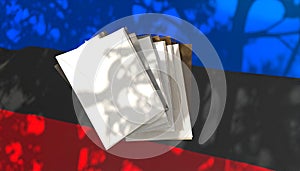 Stack of Envelopes on Abstract Background