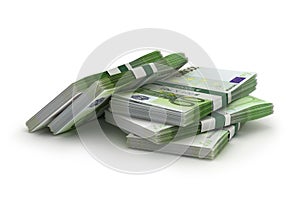 Stack of euro bills , business concept,