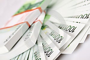 Stack of 100euro bills