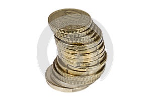 Stack of Euro cent coins