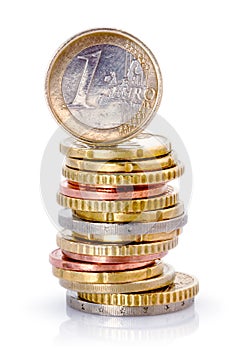 Stack of Euro coins