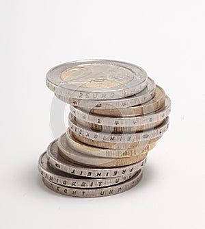 Stack of Euro coins