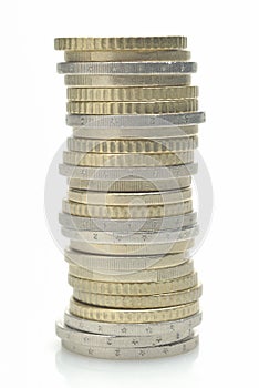 Stack of euro coins