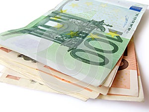 Stack of euro money bills