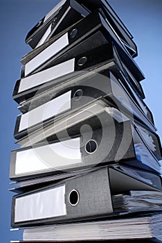 A stack of file folders