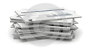 Stack of Financial Reports and Business Documents