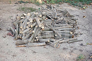 Stack fire wood