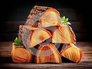 stack of fireplace logs