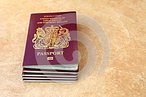 Stack of five British United Kingdom European Union Biometric pa