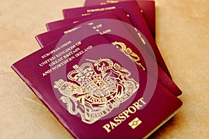 Stack of five British United Kingdom European Union Biometric pa