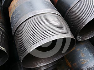 Stack of flush joint connection oil well casing