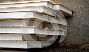 Stack of foam plastic for insulation