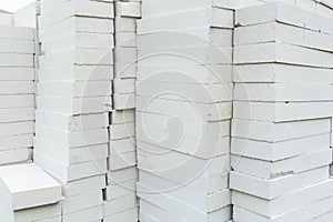 Stack of foamed concrete blocks