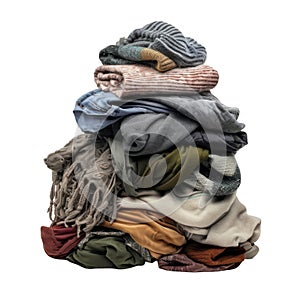 A Stack of Folded and Crumpled Clothes