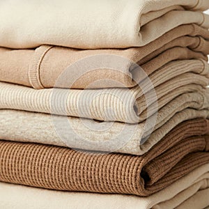 Stack of Folded Knit Sweaters