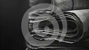 The Folded Newspapers Stack. AI generated