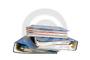 Stack of folders isolated on white