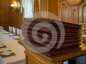 A stack of folders from the menu.