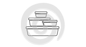 Stack of Food Containers - Line Art